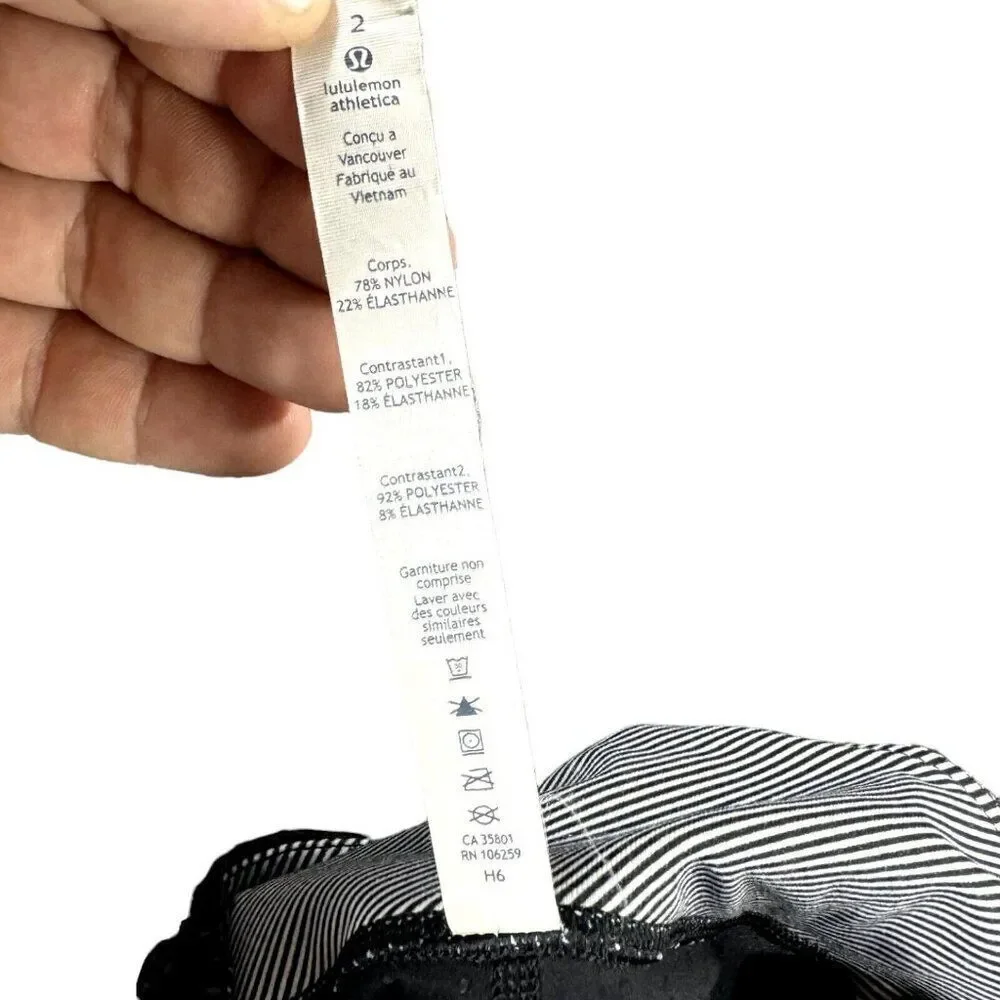 Lululemon Leggings Womens 2 Black Gather Crow Crop II Shine Dot Black Activewear